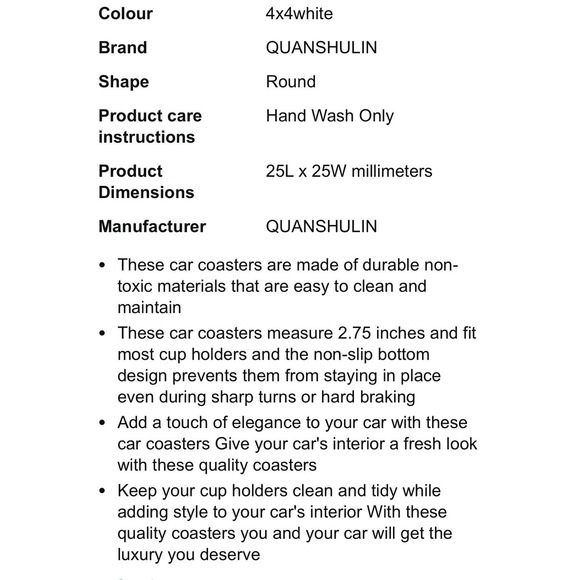 Car Cup Holder Coasters 2pcs Non Slip 2.75in Sequoia Tacoma 4x4 Off Road New - Picture 11 of 11